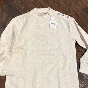 Crewcuts Cream Long Sleeve Kids Dress with Button Accents Size 5- NEW